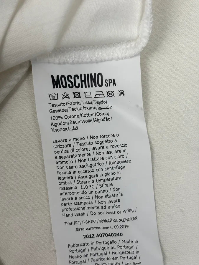 Moschino Cream Home Alone Text Graphic T-Shirt DxEwVCe 10