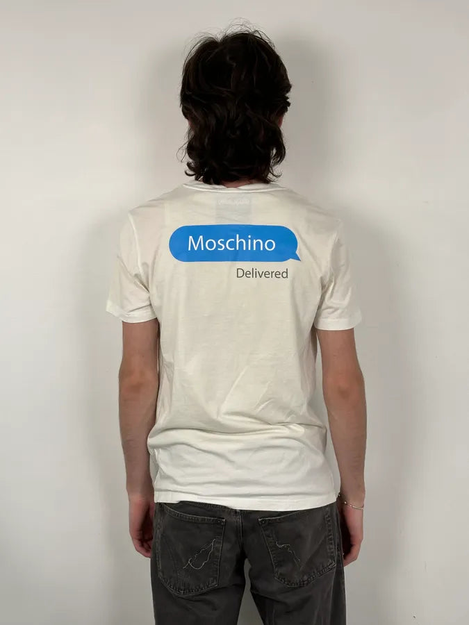 Moschino Cream Home Alone Text Graphic T-Shirt DxEwVCe 2