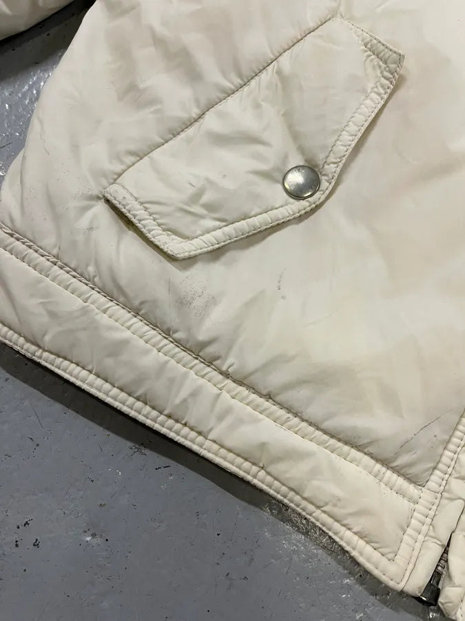 Moschino Cream Nylon Quilted Cargo Bomber Jacket wlxWRtU 6