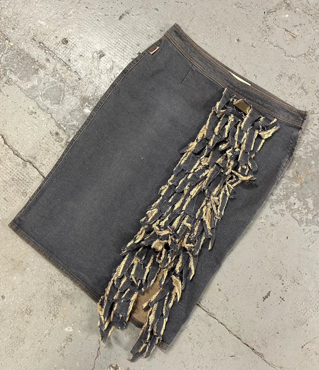 Moschino Denim Distressed Skirt (M) 1