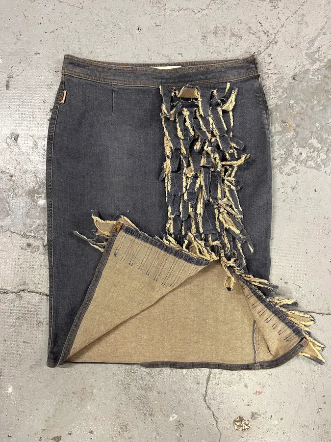 Moschino Denim Distressed Skirt (M) 2