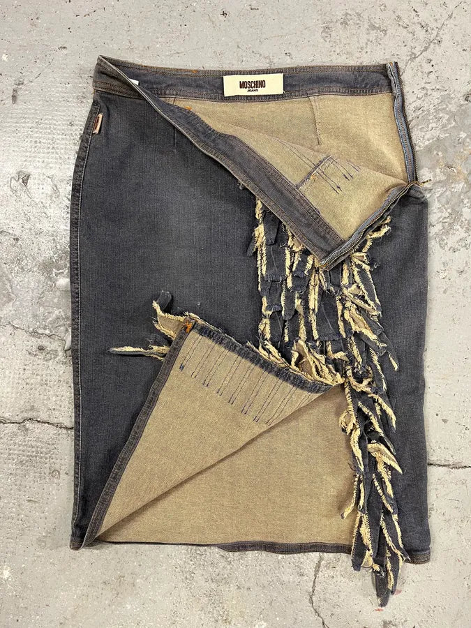 Moschino Denim Distressed Skirt (M) 3