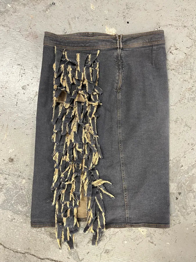 Moschino Denim Distressed Skirt (M) 6