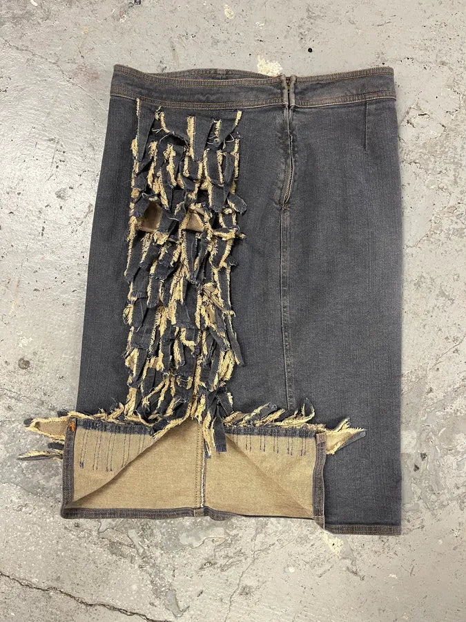 Moschino Denim Distressed Skirt (M) 7