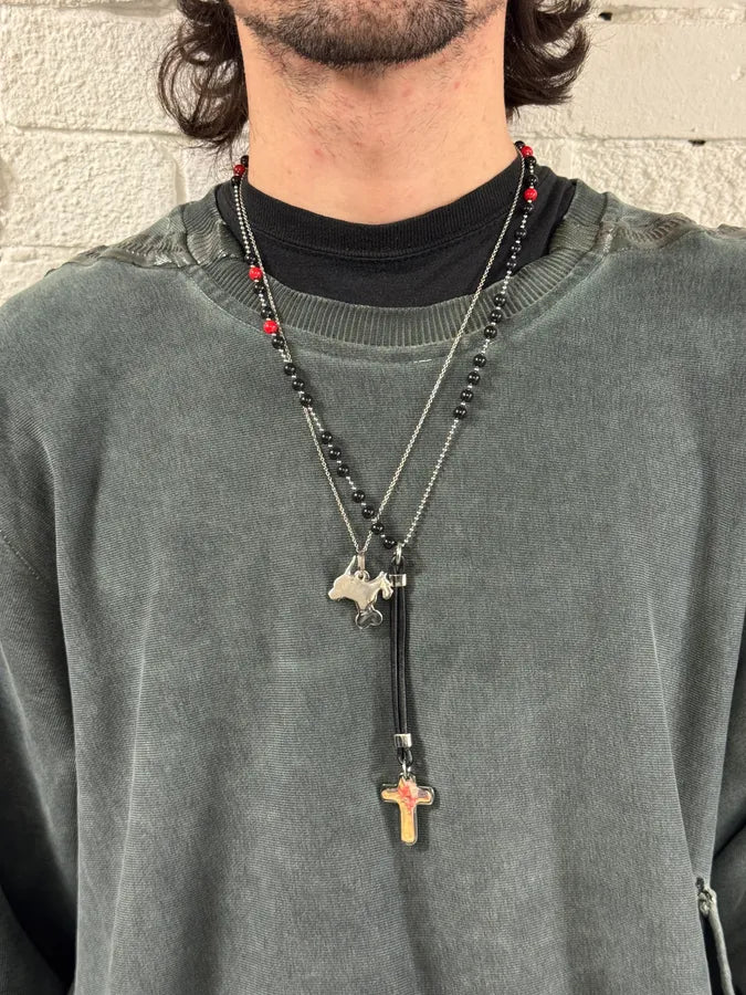Moschino Dog Bone Tag Steel Necklace afifYZZ 1