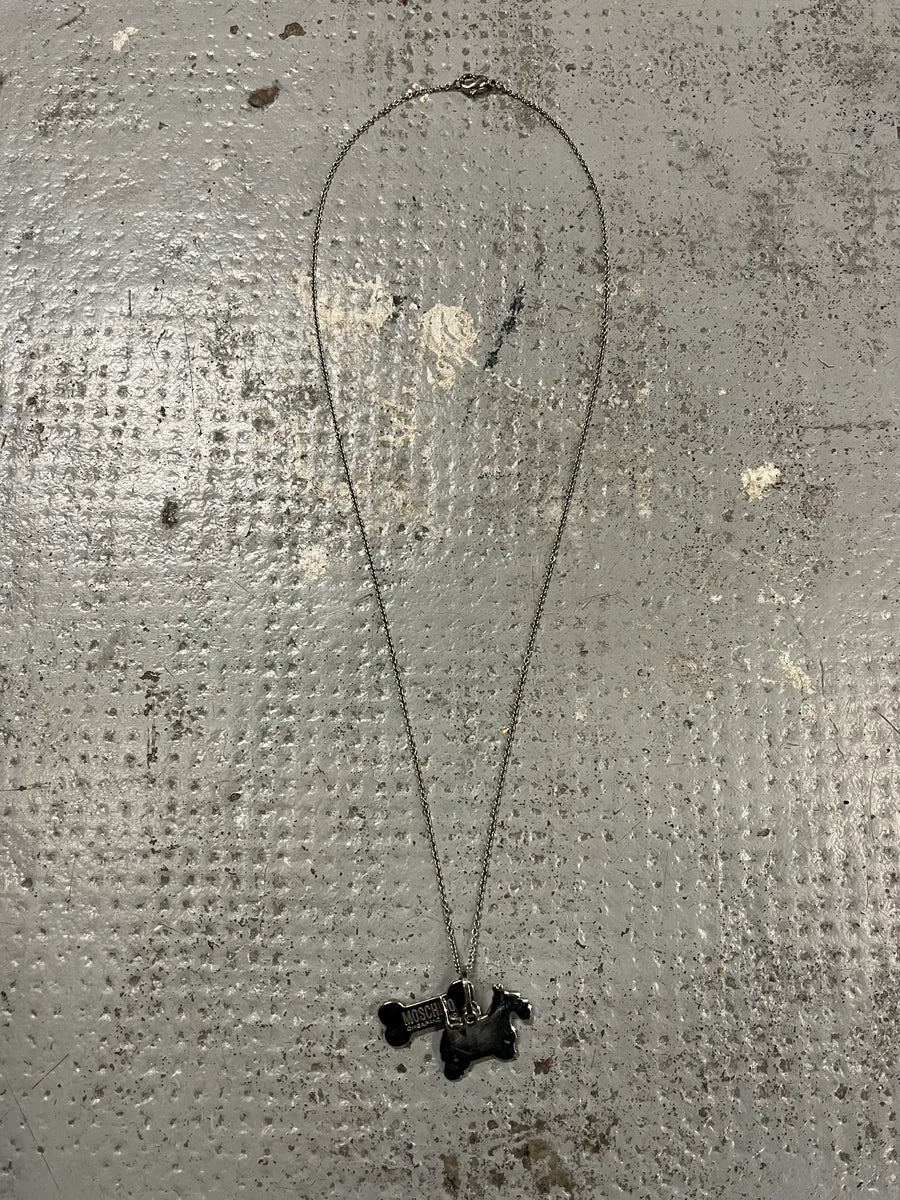 Moschino Dog Bone Tag Steel Necklace afifYZZ 5