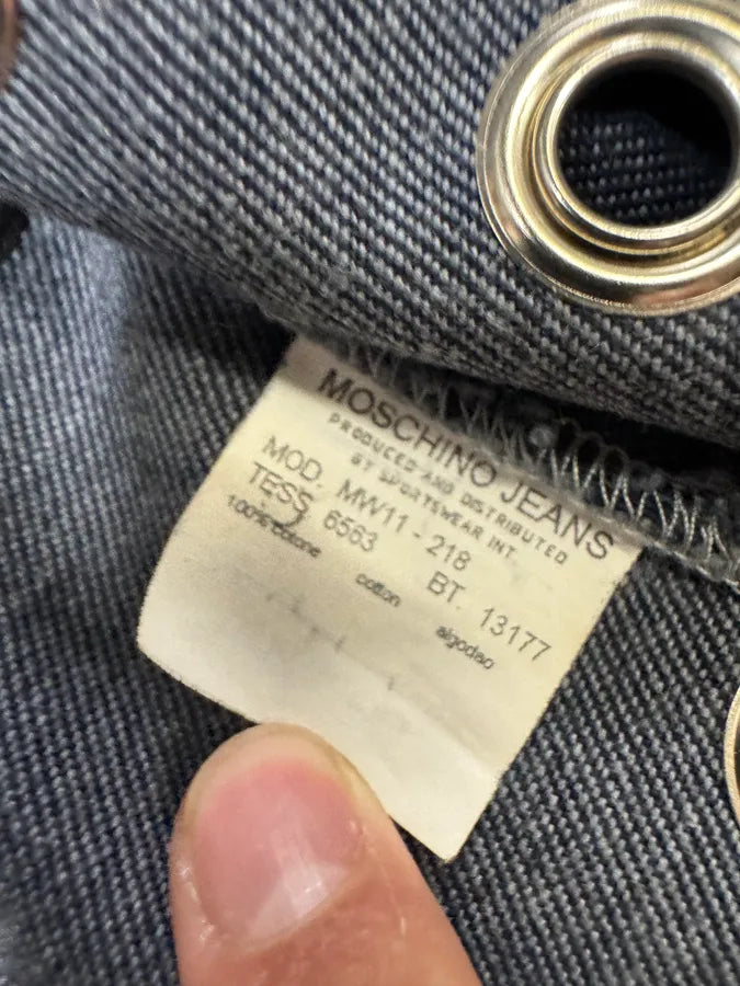 Moschino Eyelet Punk Holes Denim Jacket (M) IJPoOFF 7