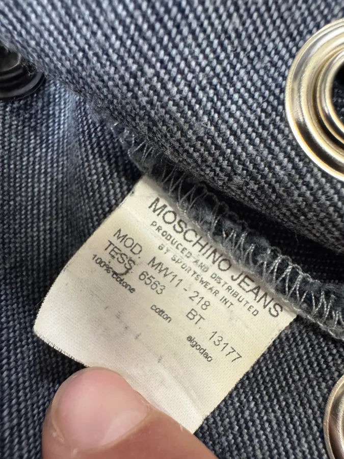 Moschino Eyelet Punk Holes Denim Jacket (M) IJPoOFF 8