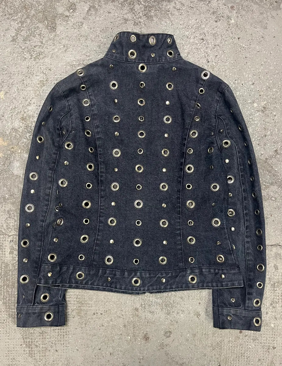 Moschino Eyled Punk Holes Denim Jacket (M) 1