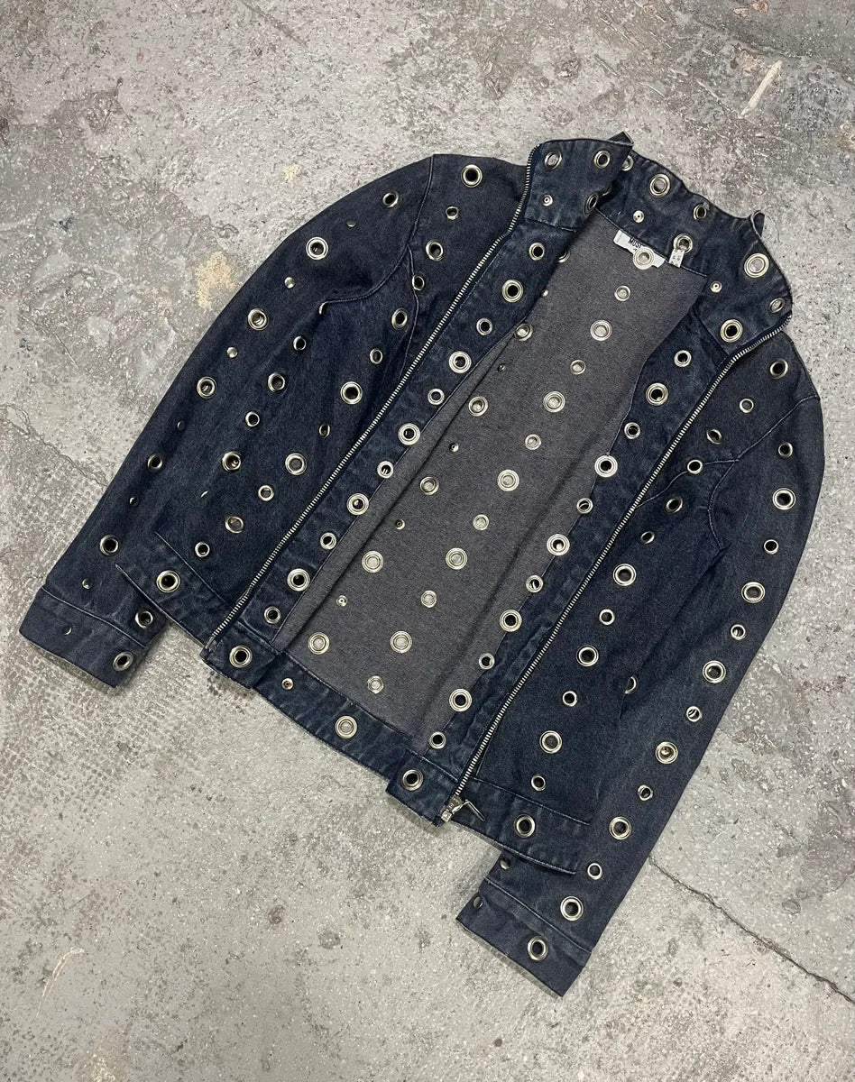 Moschino Eyled Punk Holes Denim Jacket (M) 2