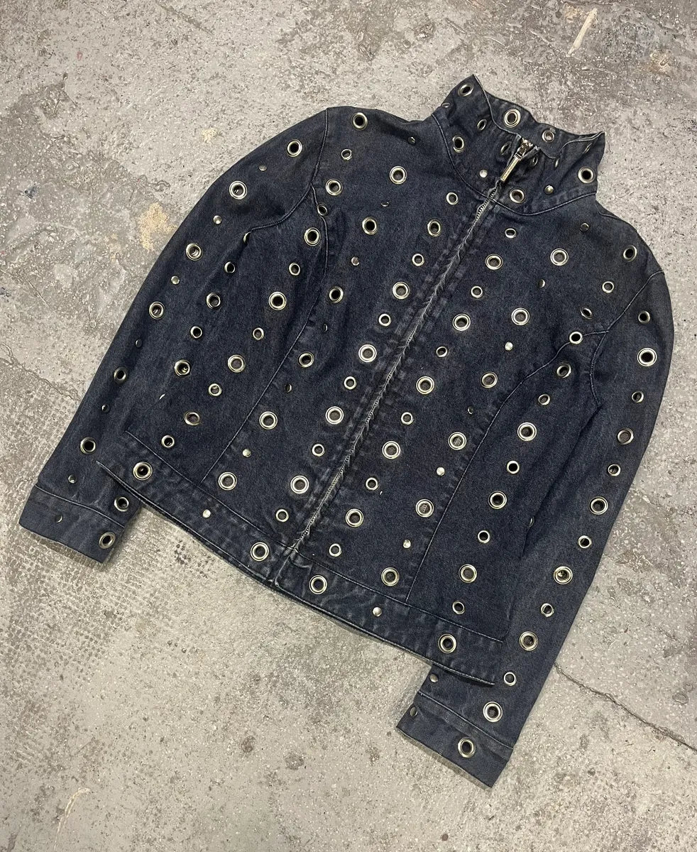 Moschino Eyled Punk Holes Denim Jacket (M) 3