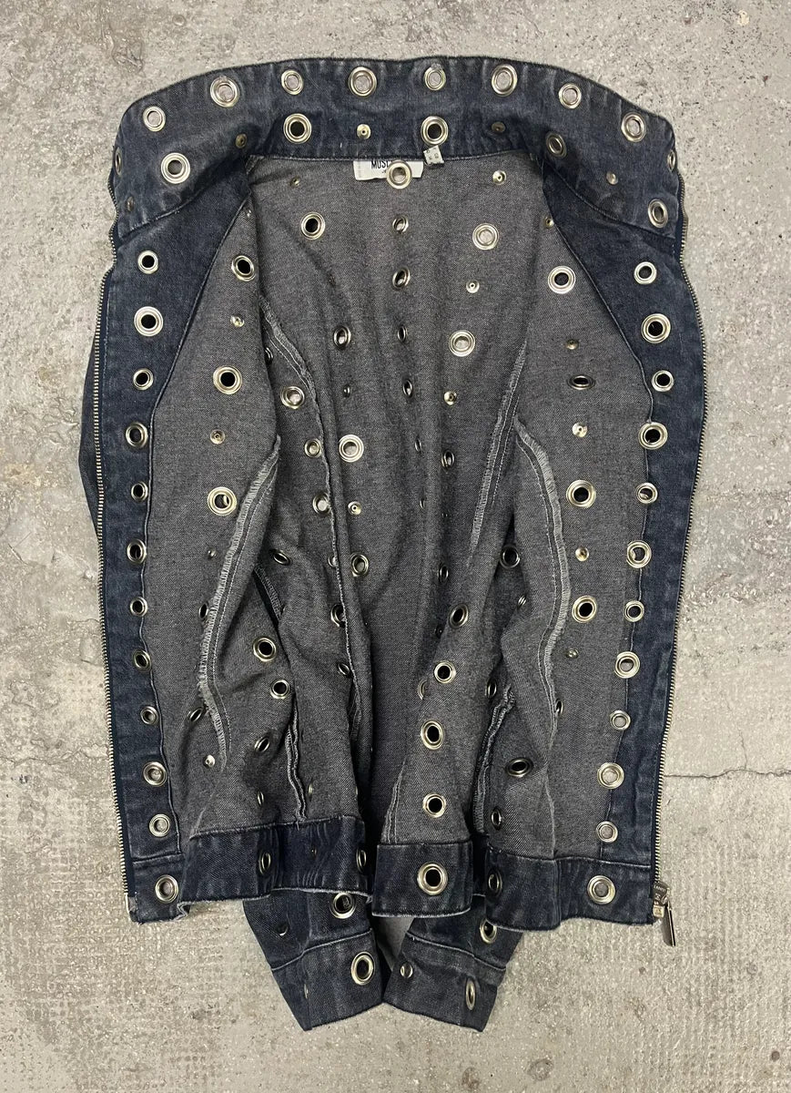 Moschino Eyled Punk Holes Denim Jacket (M) 4