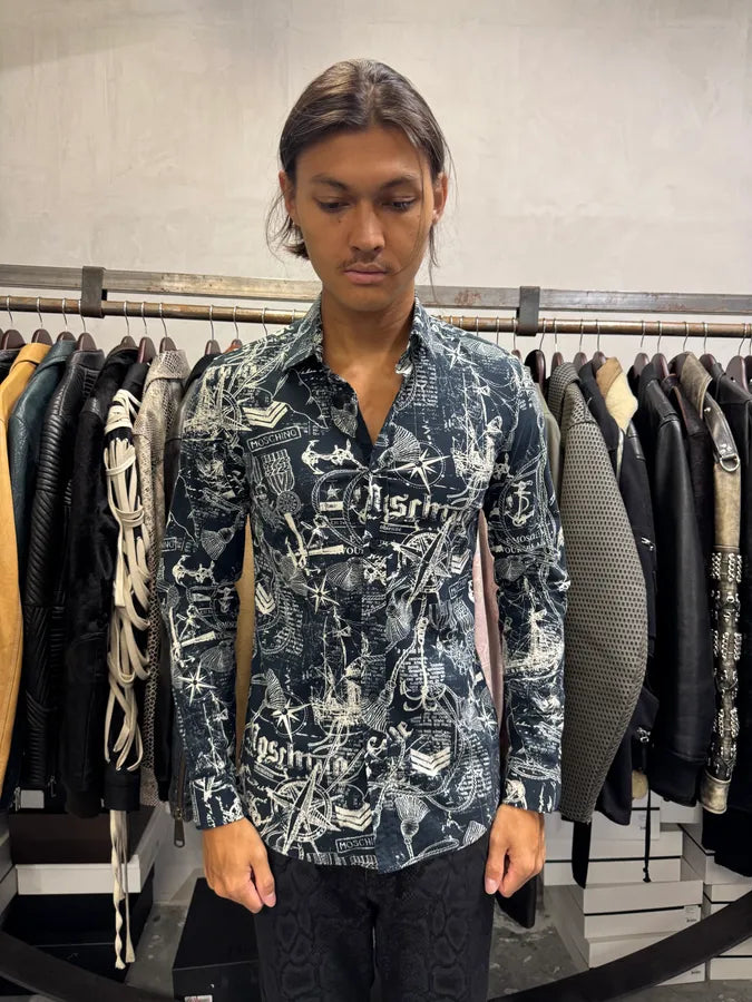 Moschino Galaxy Map Black & White Shirt PuKTHNz 1