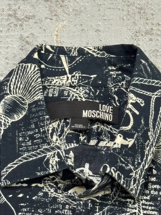 Moschino Galaxy Map Black & White Shirt PuKTHNz 4