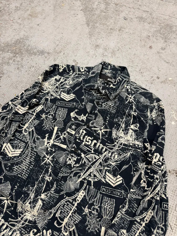 Moschino Galaxy Map Black & White Shirt PuKTHNz 5