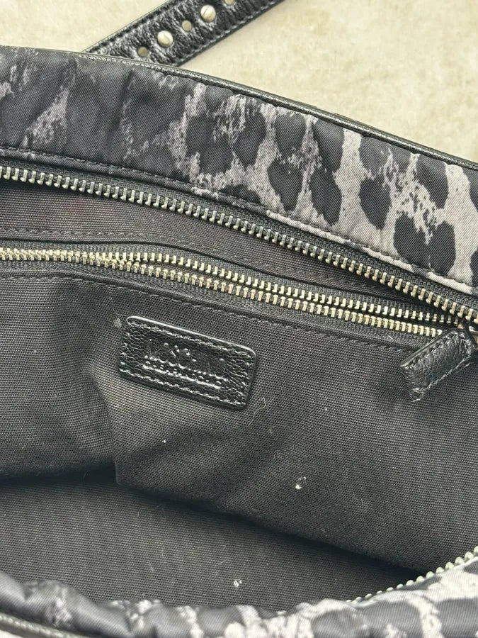 Moschino Grey & Black Leopard Studded Shoulder Bag sQVTgeN 12