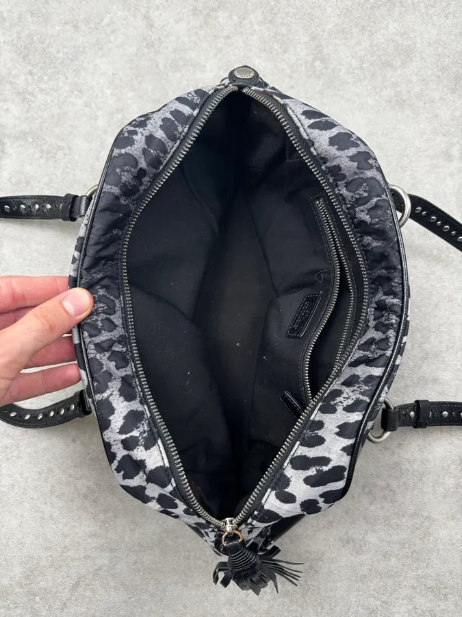 Moschino Grey & Black Leopard Studded Shoulder Bag sQVTgeN 11
