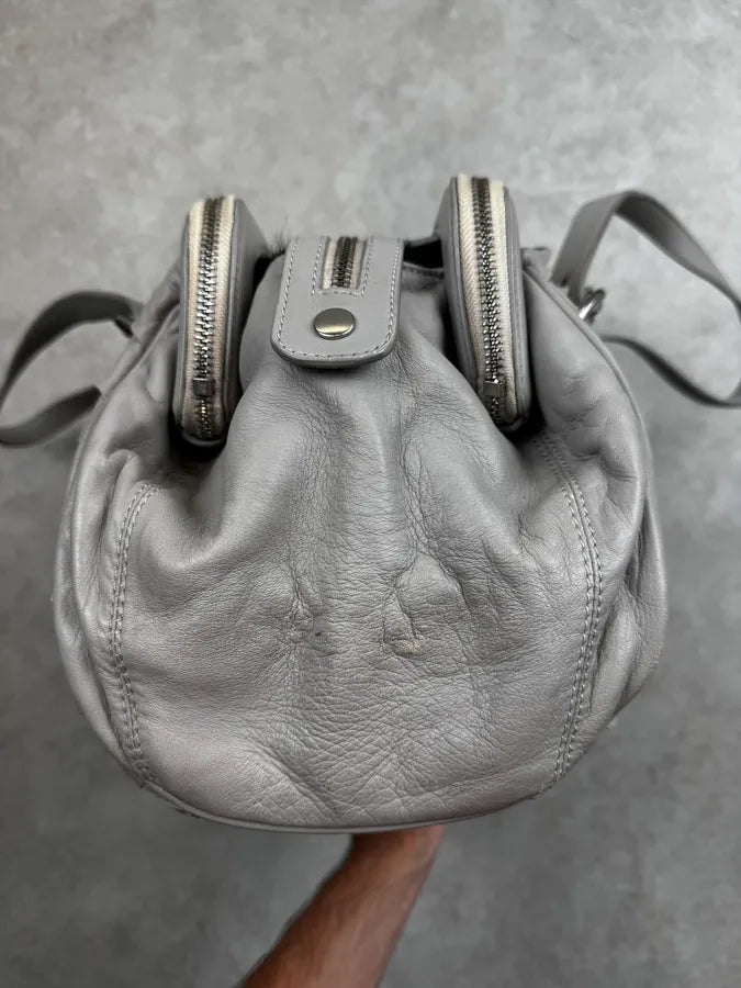 Moschino Grey Ruched Leather Handle Bag GMZKGXc 7