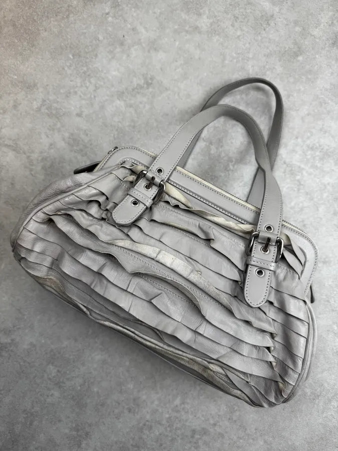 Moschino Grey Ruched Leather Handle Bag GMZKGXc 5