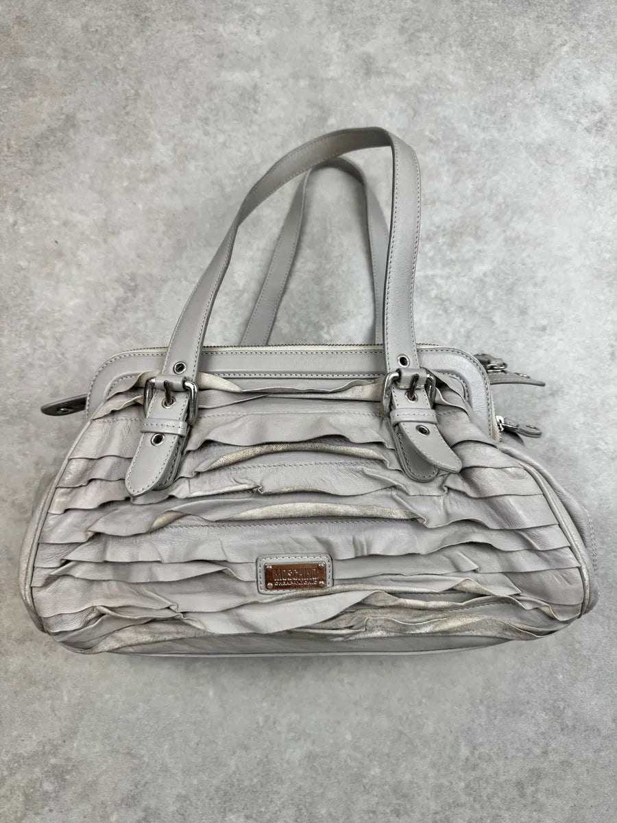 Moschino Grey Ruched Leather Handle Bag GMZKGXc 0