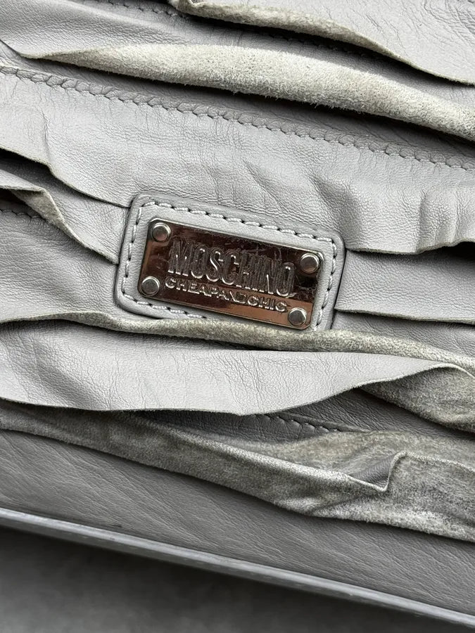 Moschino Grey Ruched Leather Handle Bag GMZKGXc 8
