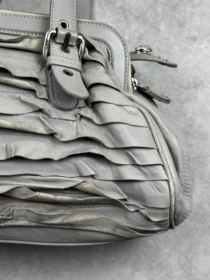 Moschino Grey Ruched Leather Handle Bag GMZKGXc 6