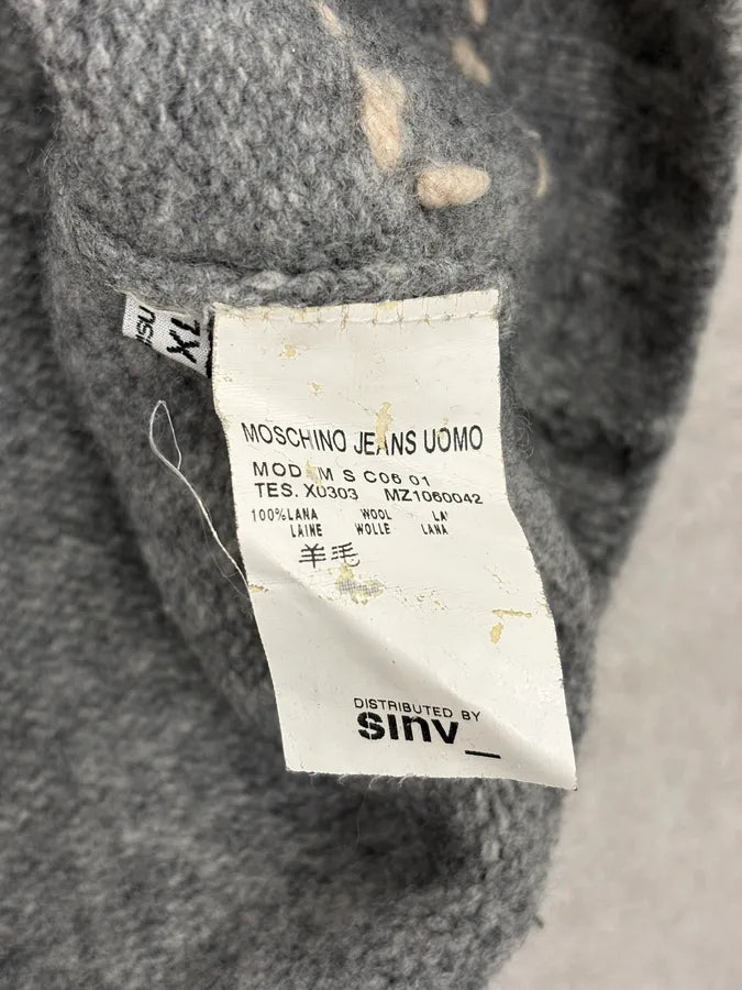 Moschino Grey Trompe L’Œil Wool Turtleneck Sweater QXIEKow 10