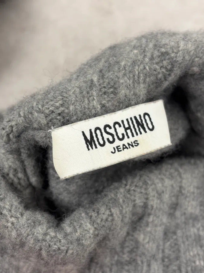 Moschino Grey Trompe L’Œil Wool Turtleneck Sweater QXIEKow 9