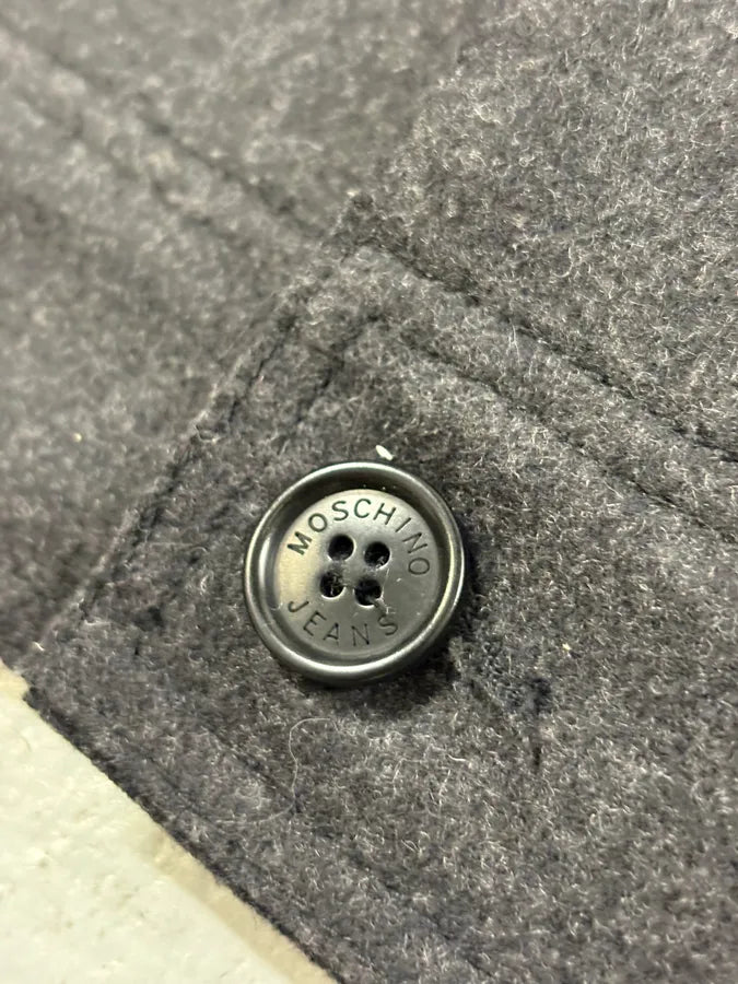2000s Moschino Grey Wool Studded Jacket taZpbsL 10
