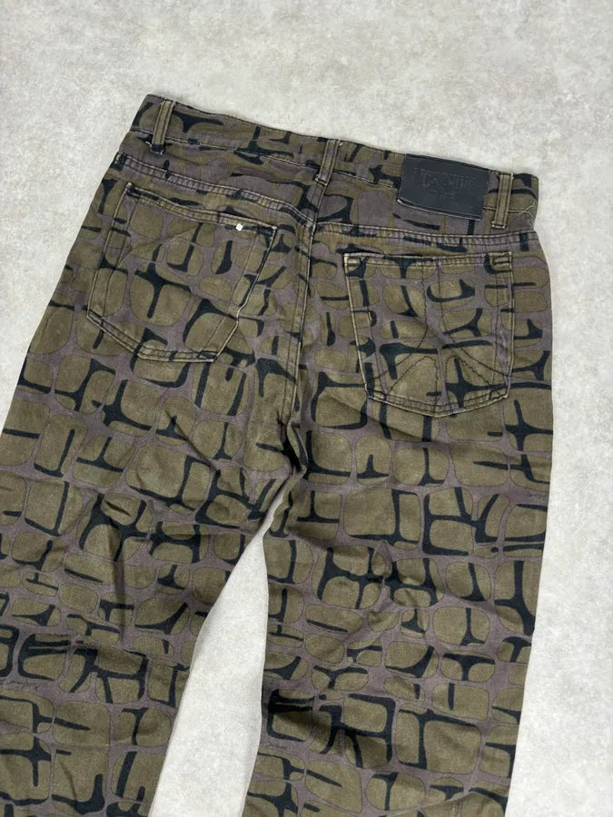 Moschino Khaki Cotton Abstract World Denim Jeans uMUYVoL 6