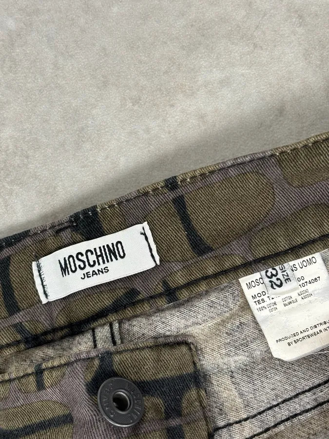 Moschino Khaki Cotton Abstract World Denim Jeans uMUYVoL 9