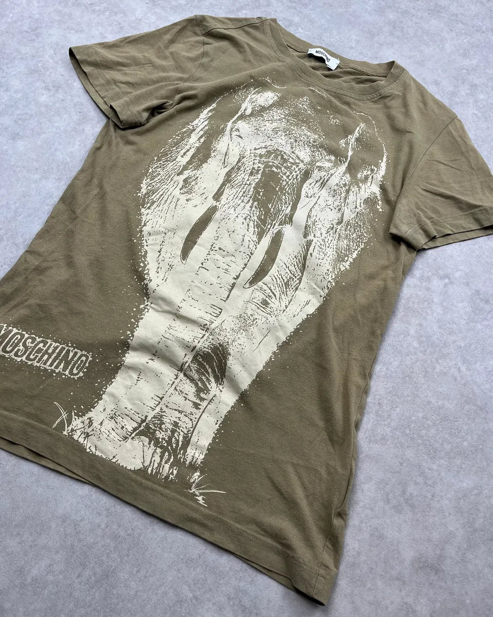 Moschino Khaki Elephant T-Shirt guvryOP 3