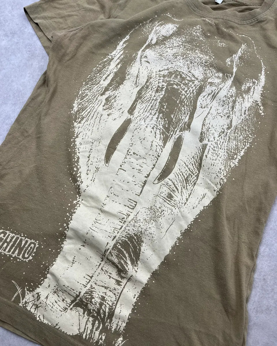 Moschino Khaki Elephant T-Shirt guvryOP 6