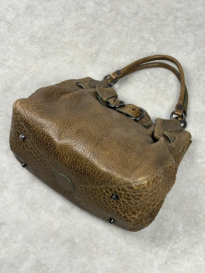 2000s Moschino Brown Leather Shoulder Bag gqTjMrU 11