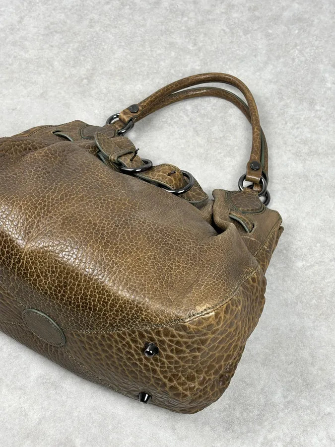 2000s Moschino Brown Leather Shoulder Bag gqTjMrU 6