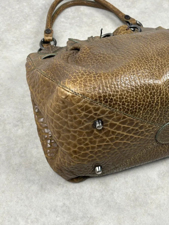 2000s Moschino Brown Leather Shoulder Bag gqTjMrU 12