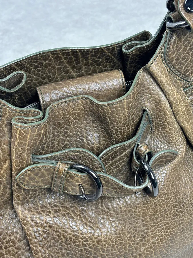 2000s Moschino Brown Leather Shoulder Bag gqTjMrU 7