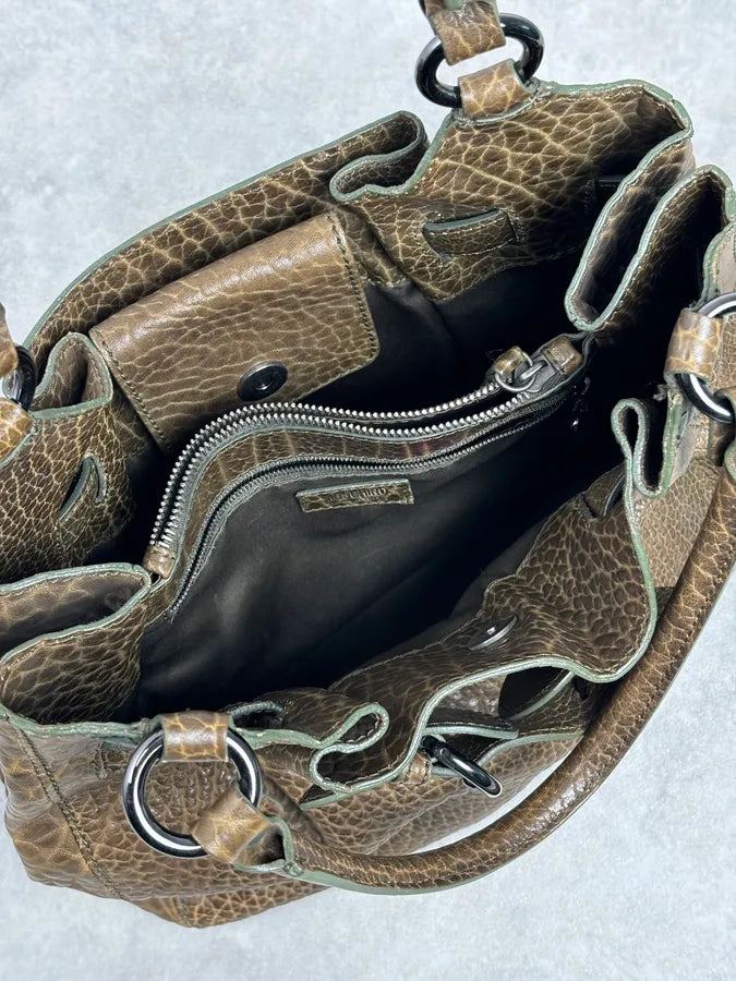 2000s Moschino Brown Leather Shoulder Bag gqTjMrU 16