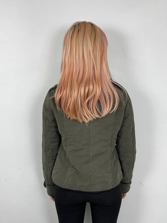 Moschino Khaki Officer Asymmetrical Zip Military Bomber Jacket kEGTuqz 2