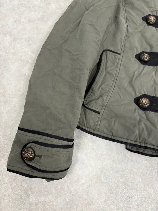 Moschino Khaki Officer Asymmetrical Zip Military Bomber Jacket kEGTuqz 7