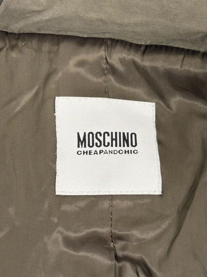 Moschino Khaki Officer Asymmetrical Zip Military Bomber Jacket kEGTuqz 9