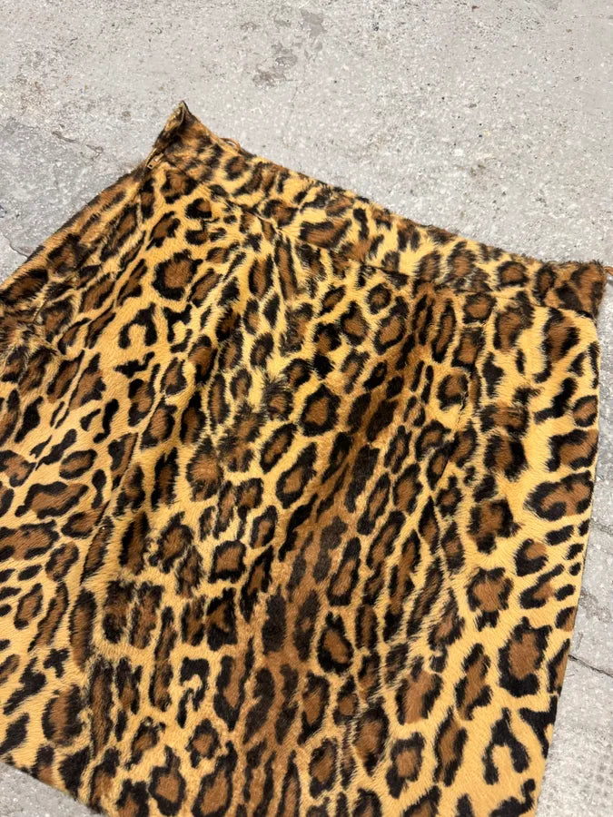 Moschino Leopard Fur Effect Skirt (S/M) hNJSrbj 1
