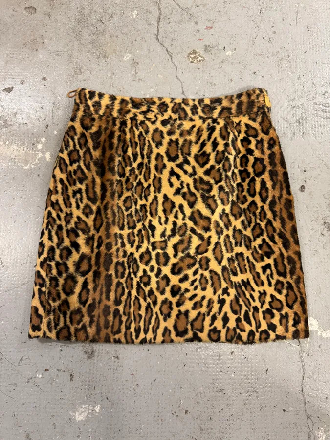 Moschino Leopard Fur Effect Skirt (S/M) hNJSrbj 4