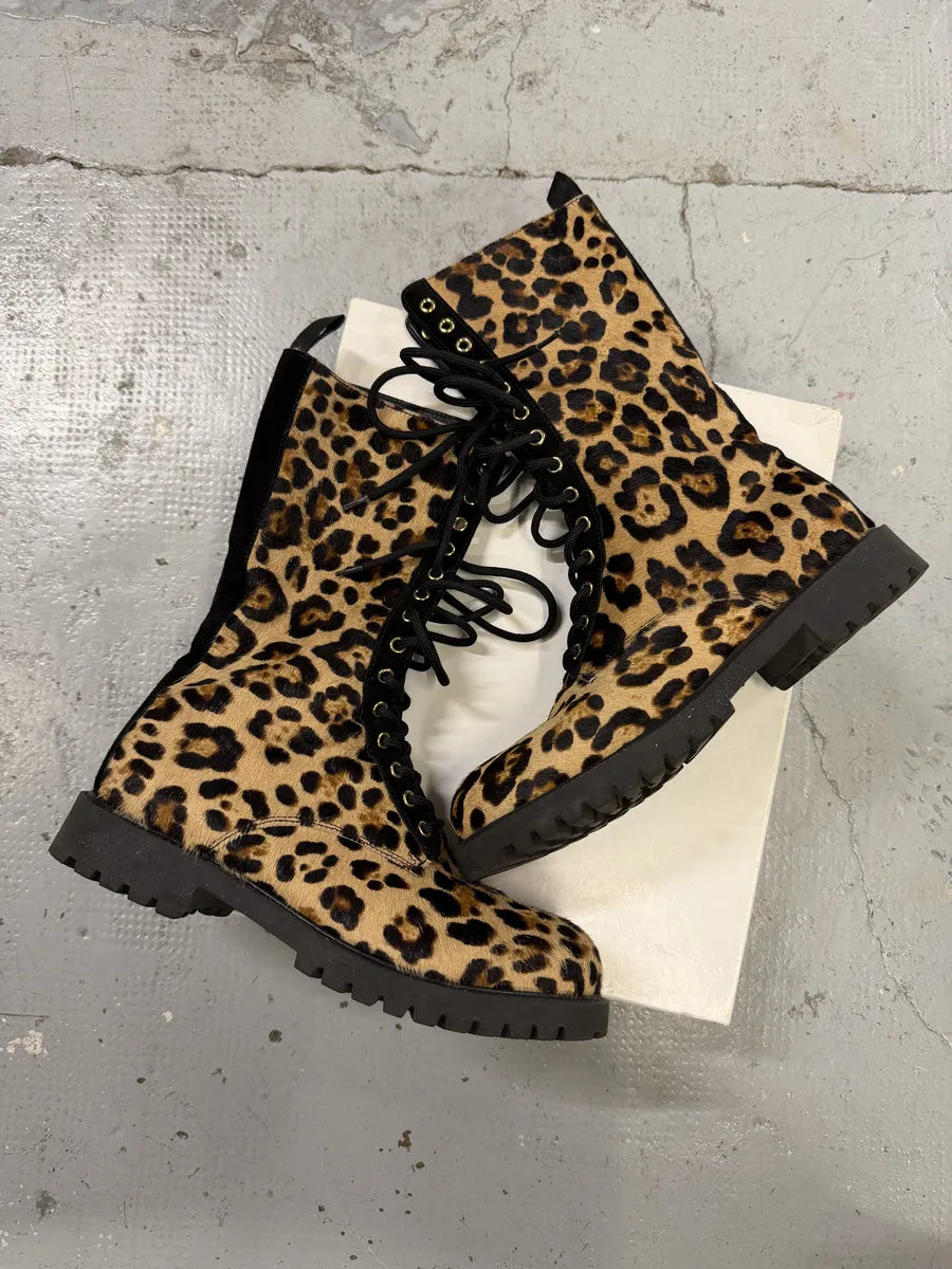 Moschino Leopard Pony Hair Ankle Boots WDFcjNN 1