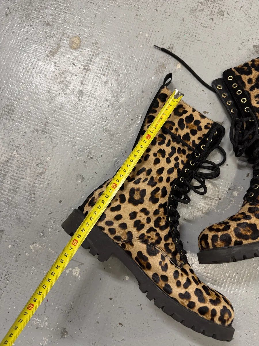 Moschino Leopard Pony Hair Ankle Boots WDFcjNN 10