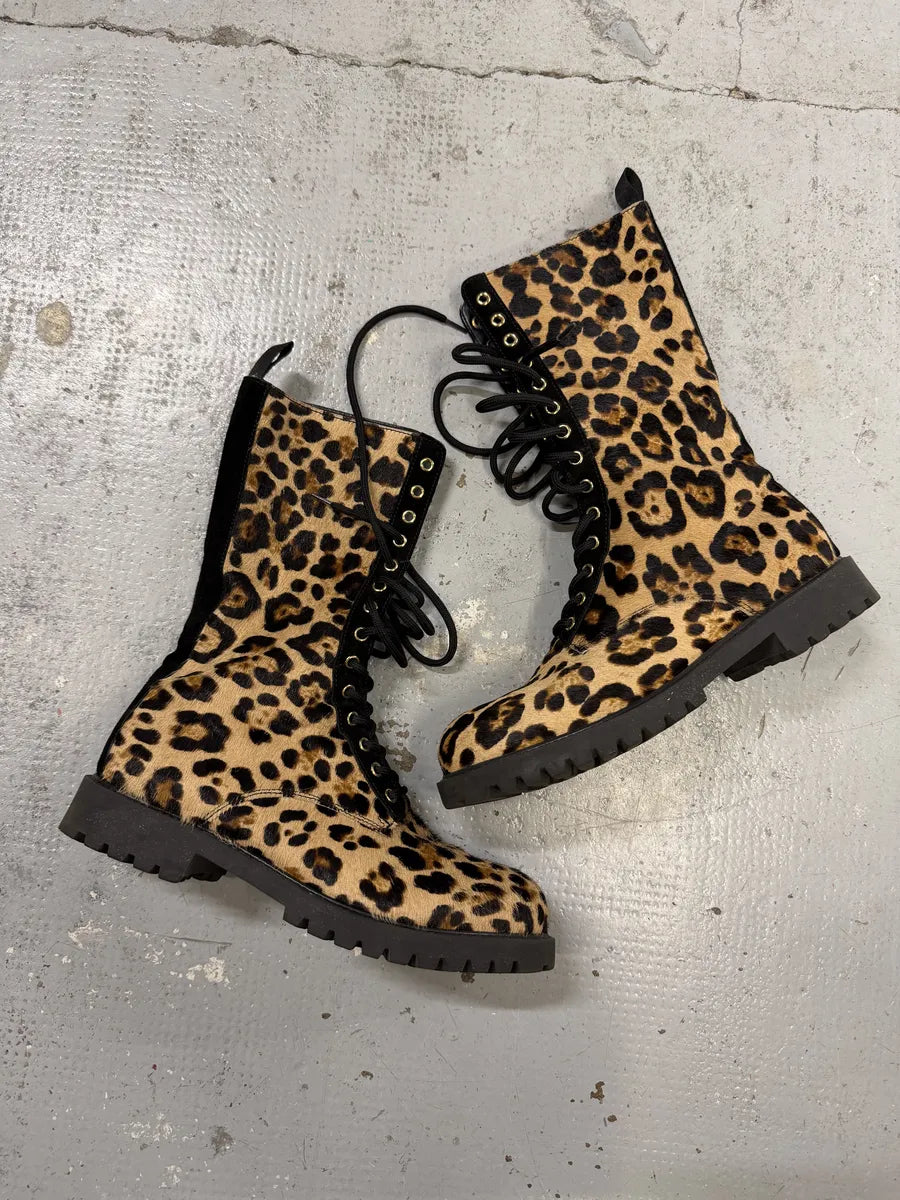 Moschino Leopard Pony Hair Ankle Boots WDFcjNN 3