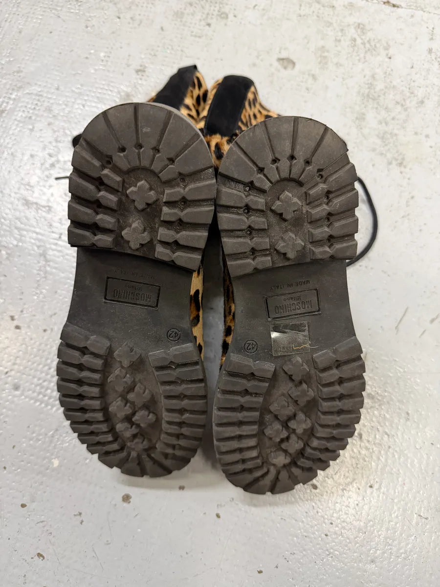 Moschino Leopard Pony Hair Ankle Boots WDFcjNN 8