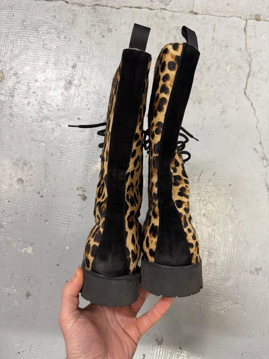 Moschino Leopard Pony Hair Ankle Boots WDFcjNN 9