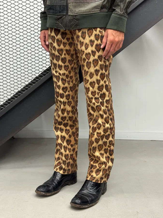 2000s Moschino Leopard Heart Flared Pants FPIhZmw 2