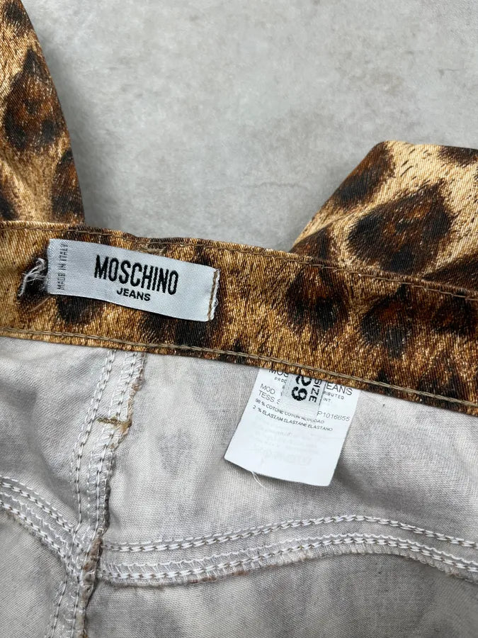2000s Moschino Leopard Heart Flared Pants FPIhZmw 9